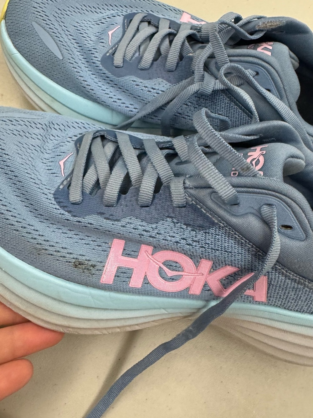 Hoka One One Slate Blue Bondi 8  Women’s Athletic Running Shoes super cushioned